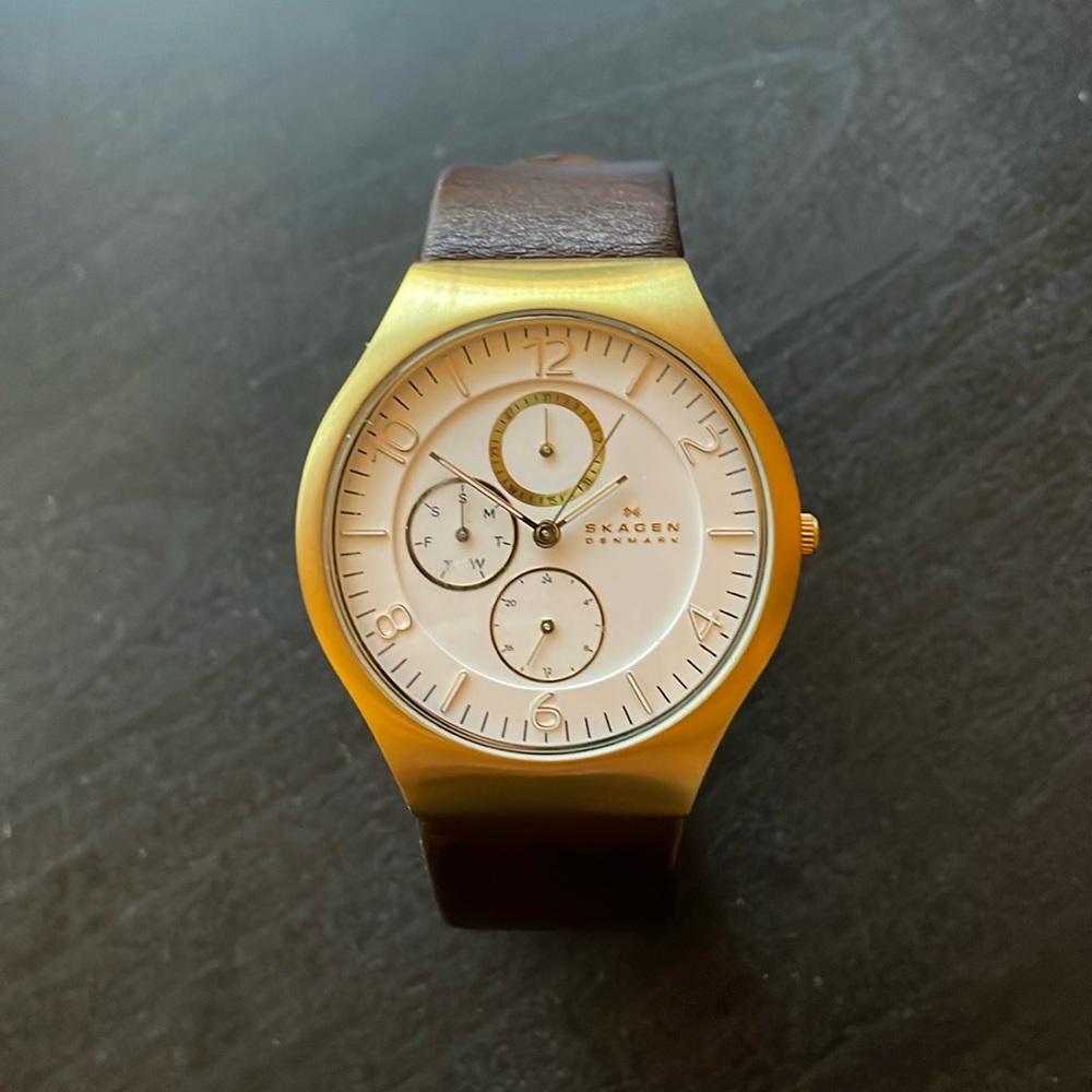 Skagen Leather Band Watch